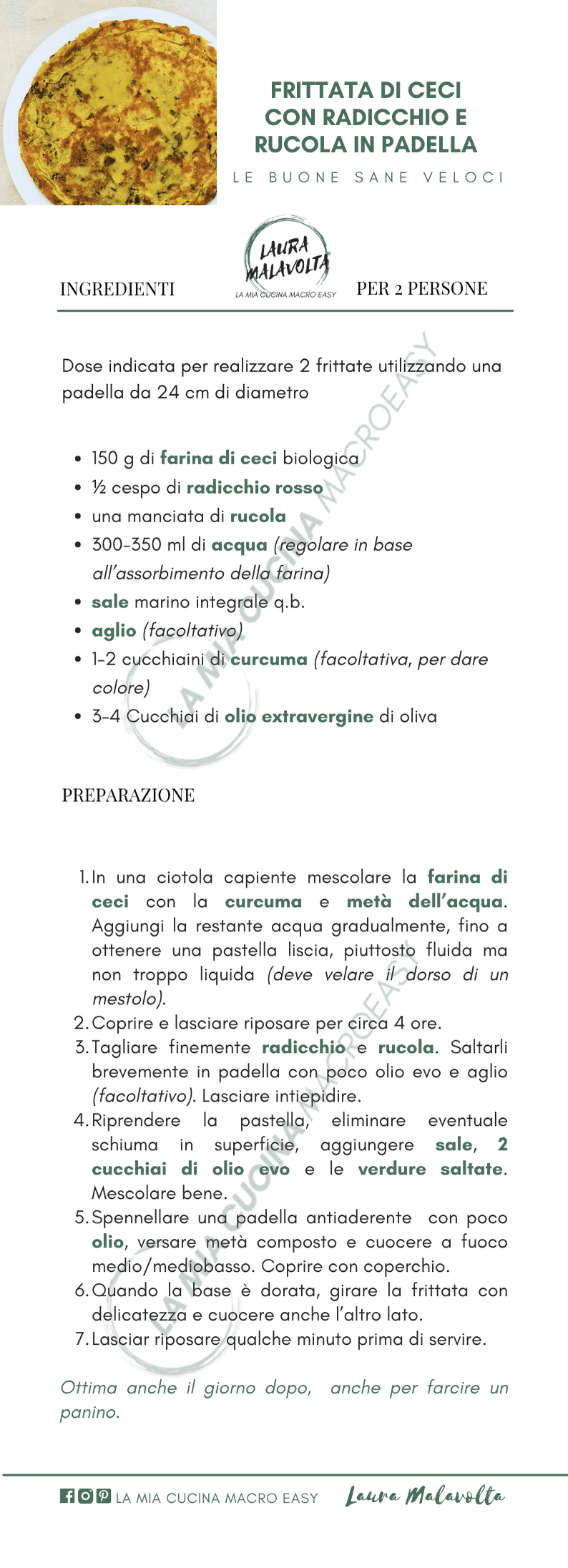 Frittata di Ceci Radicchio e Rucola